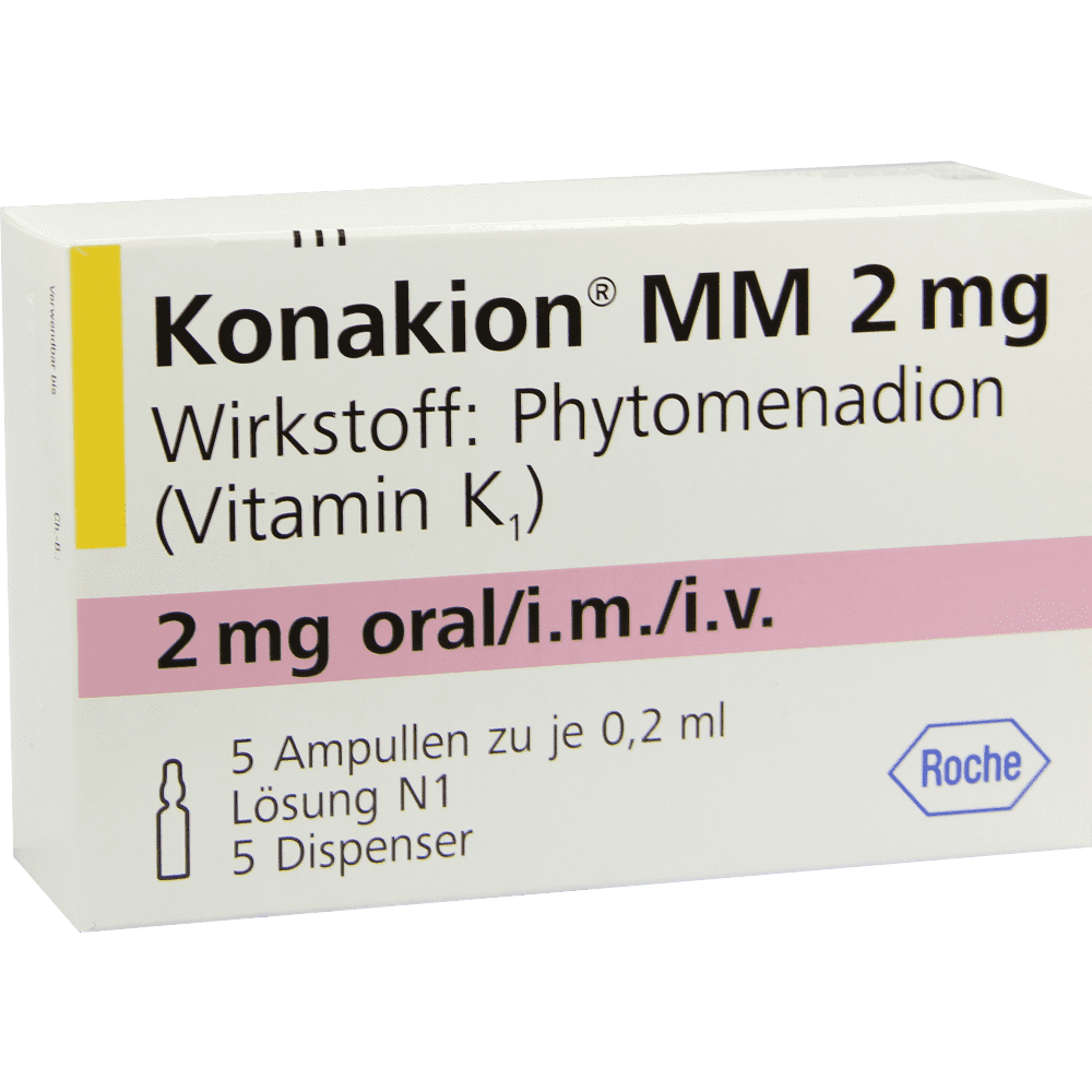 Konakion MM (Vitamin K1) 2mg 5 Amps 0.2 Ml Roche Konakion MM (Vitamin K1) 2mg 5 Amps 0.2 Ml Roche